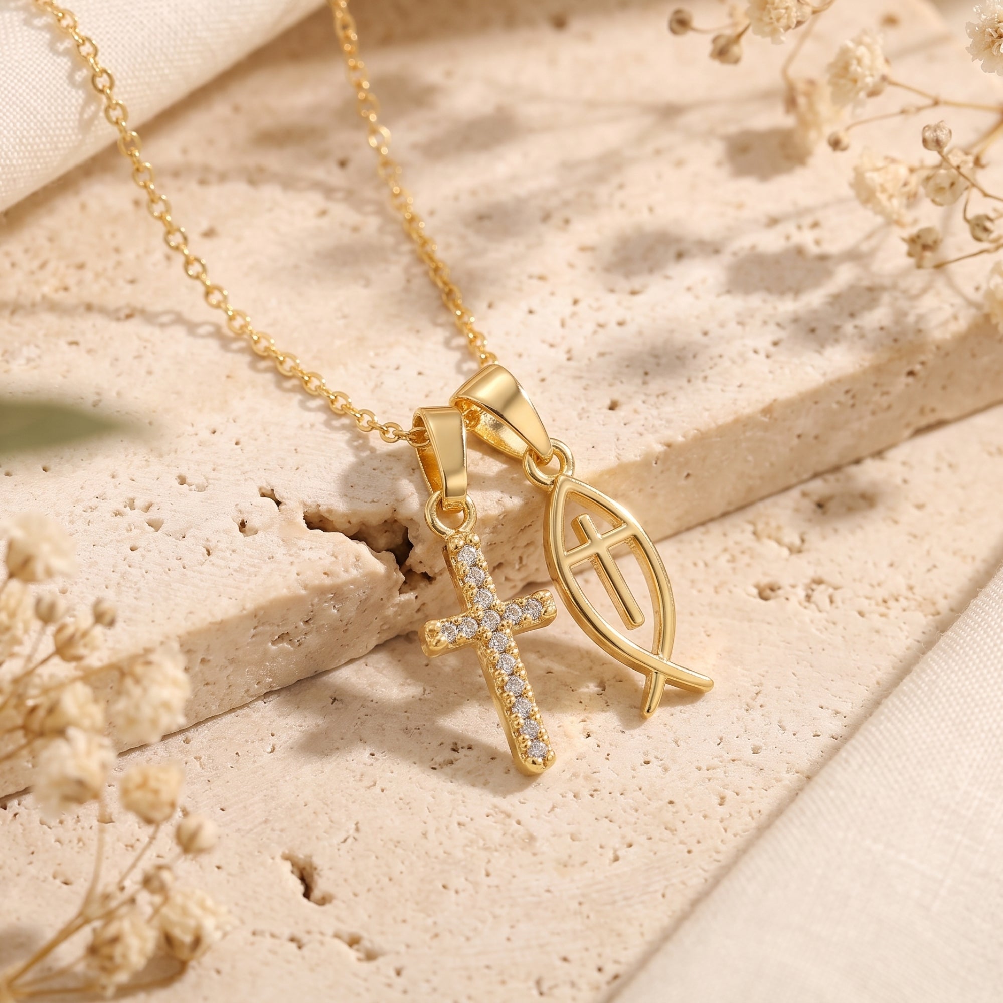 The Covenant Cross & Fish Necklace