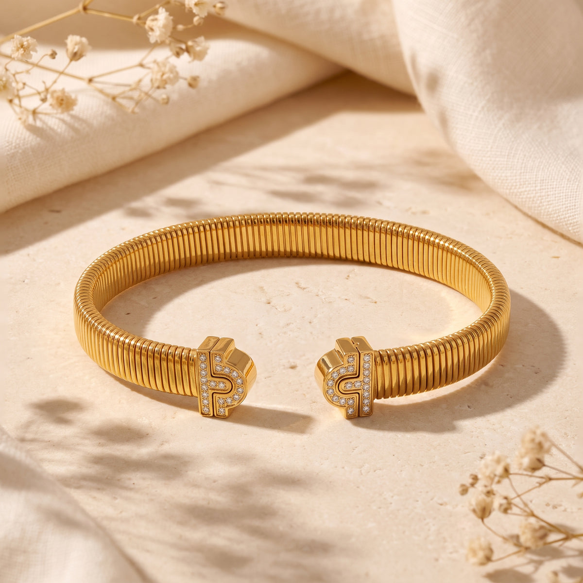 The Coiled Pave Cuff Bracelet