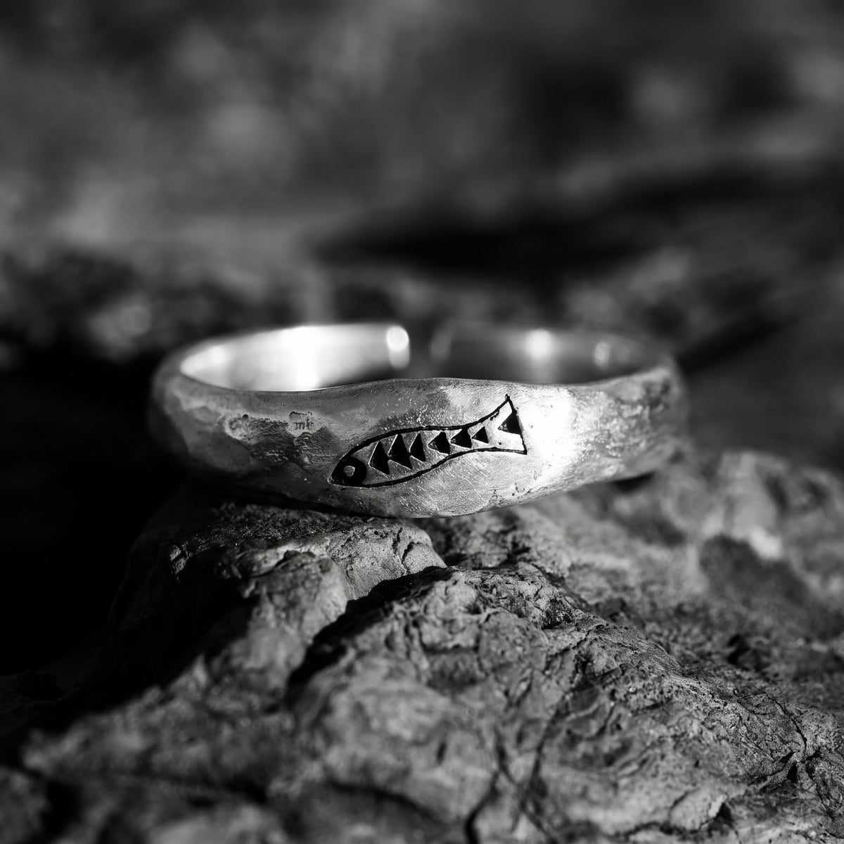 The Carved Fish Open Ring