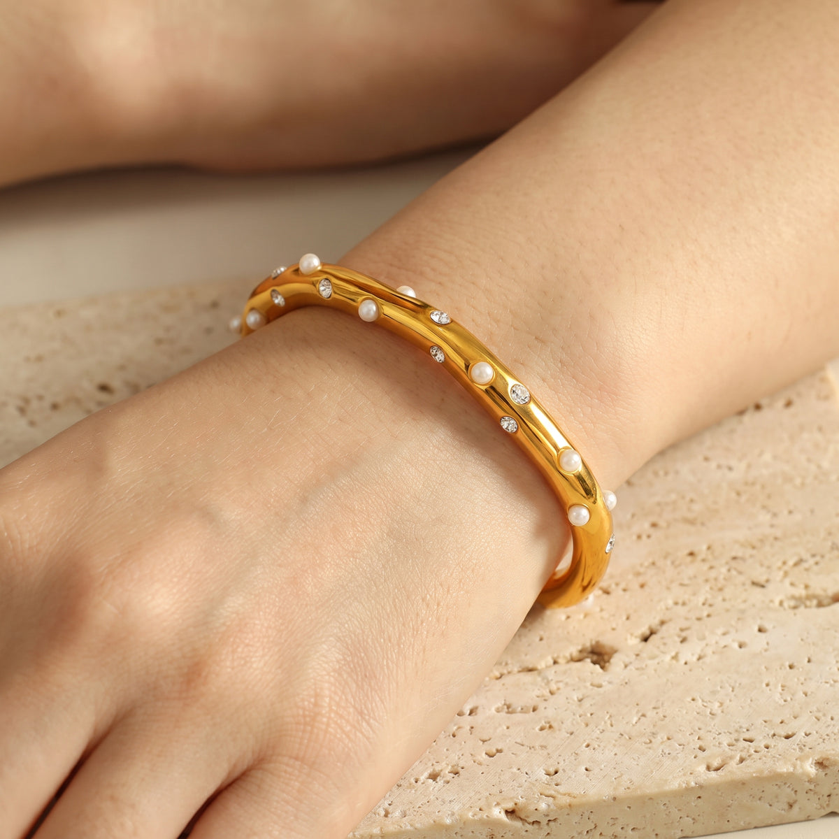 The Sculpted Pearl Cuff Bracelet