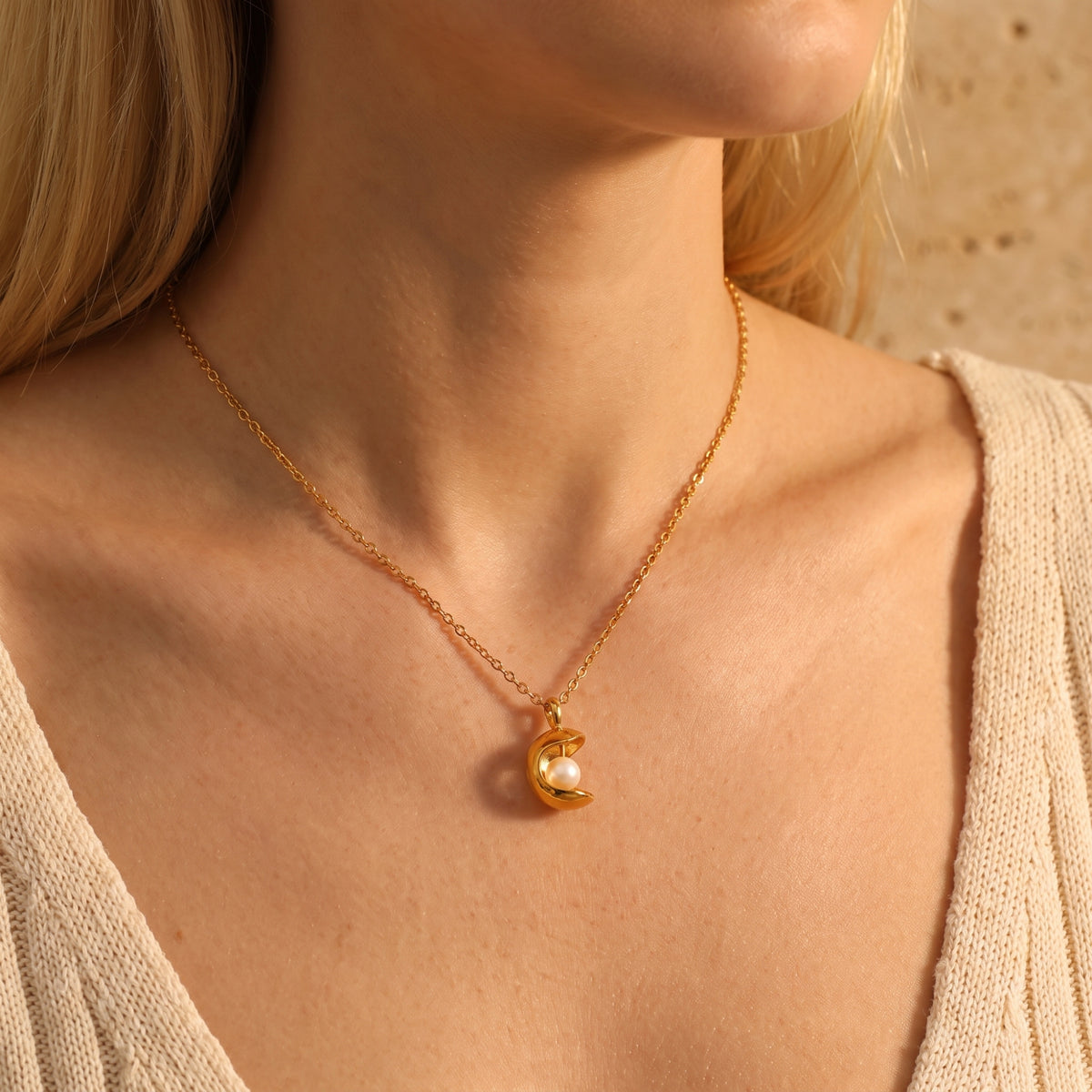 The Crescent Pearl Necklace