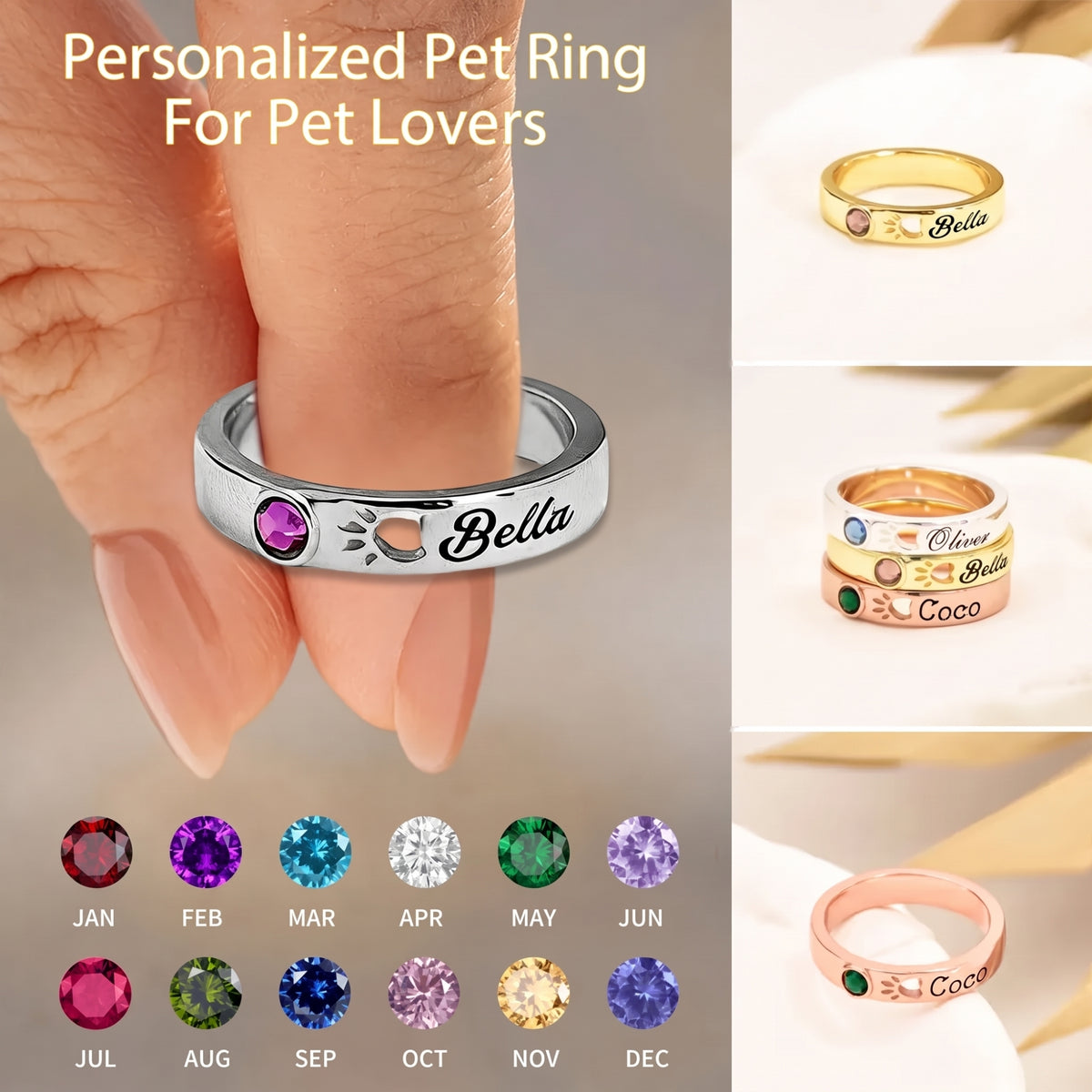 The Paw Print Memorial Ring
