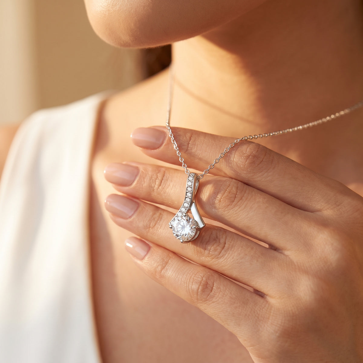 The Ribbon Solitaire Necklace