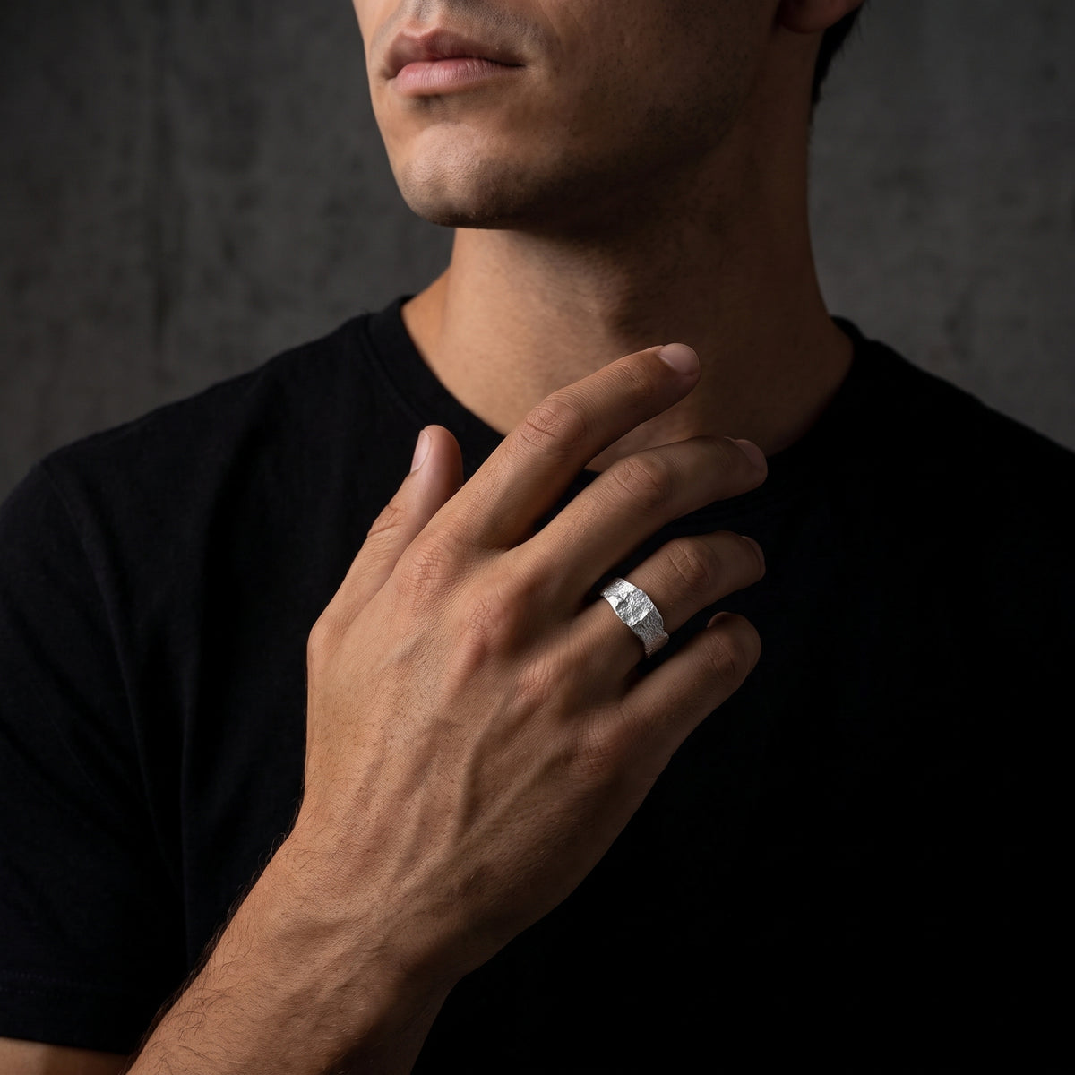 The Molten Texture Open Band Ring