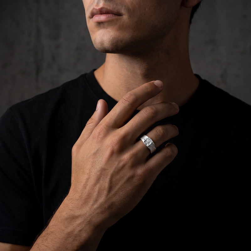 The Molten Texture Open Band Ring
