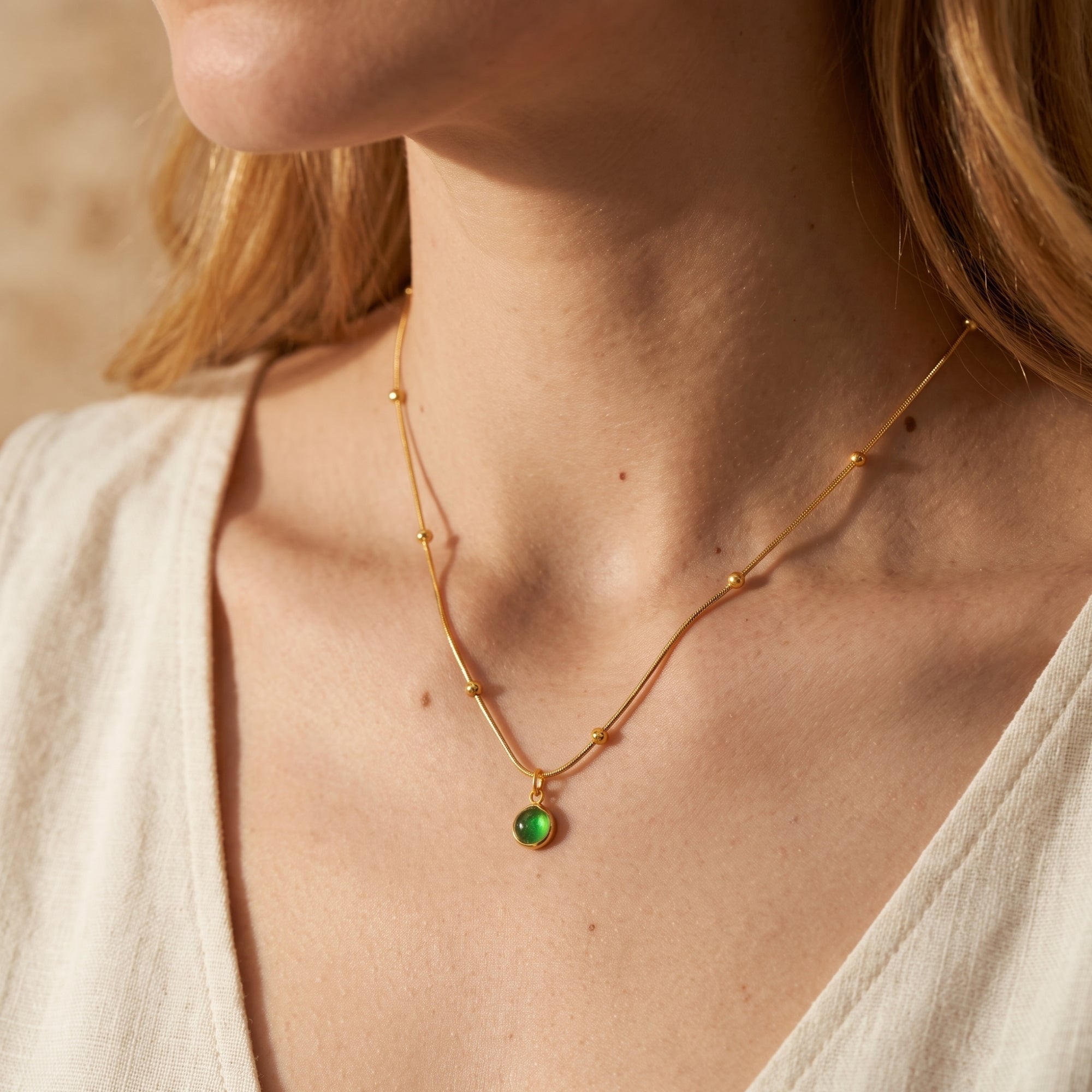 The Verdant Bezel Pendant Necklace