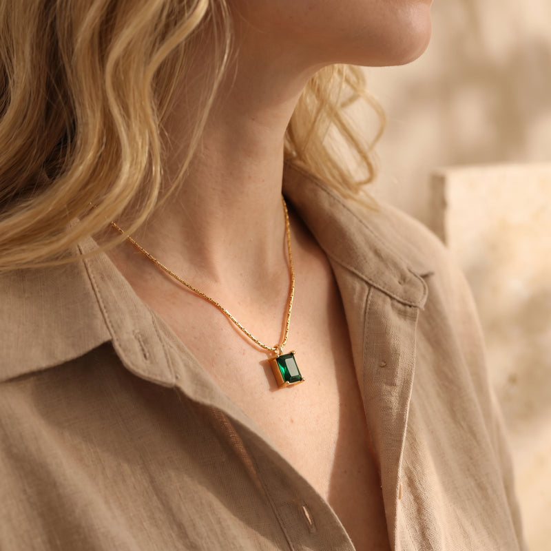 The Verdant Emerald-Cut Necklace