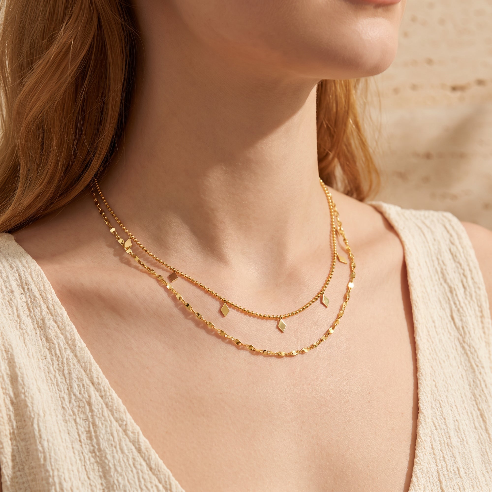 The Layered Rhombus Drop Necklace