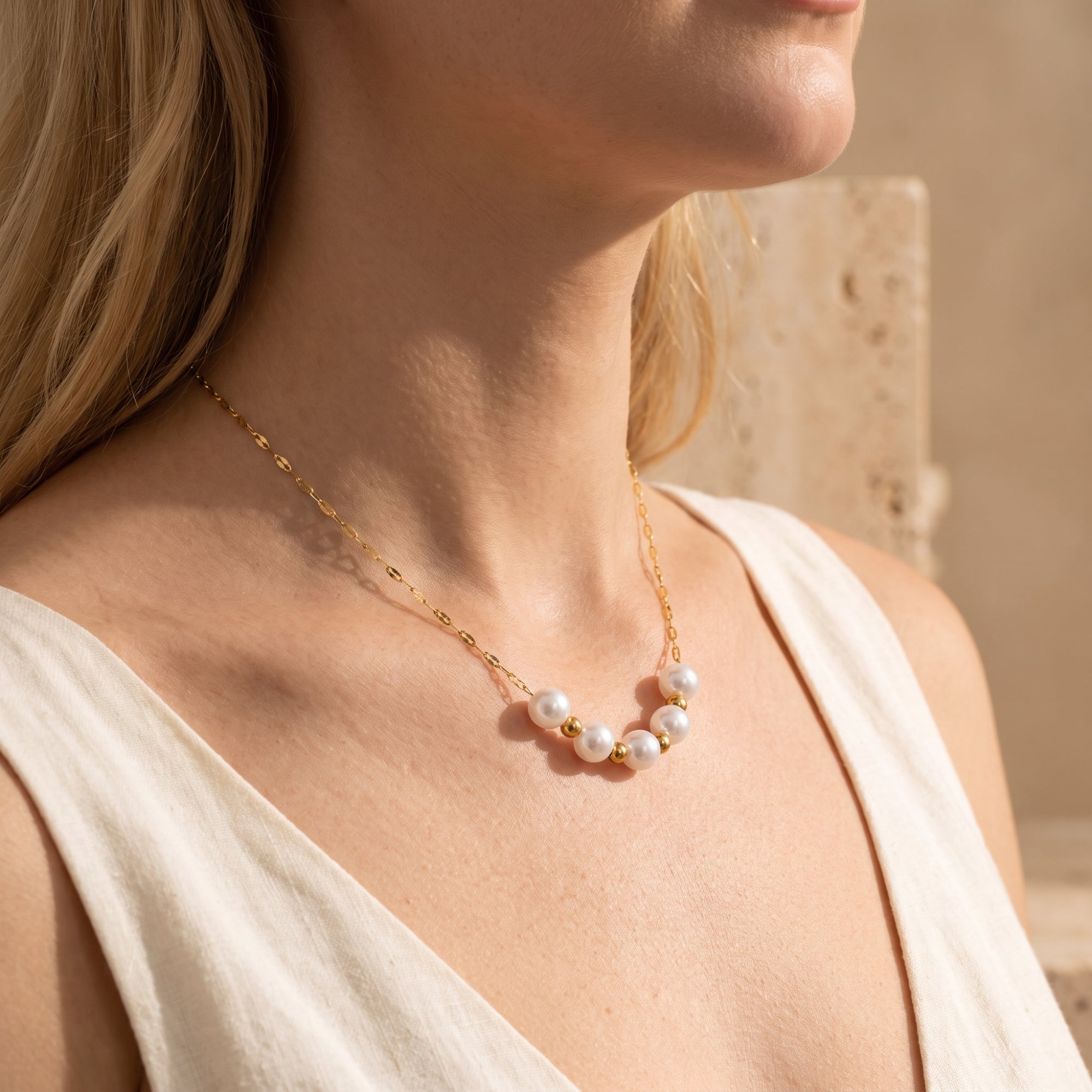 The Aura Pearl Station Necklace
