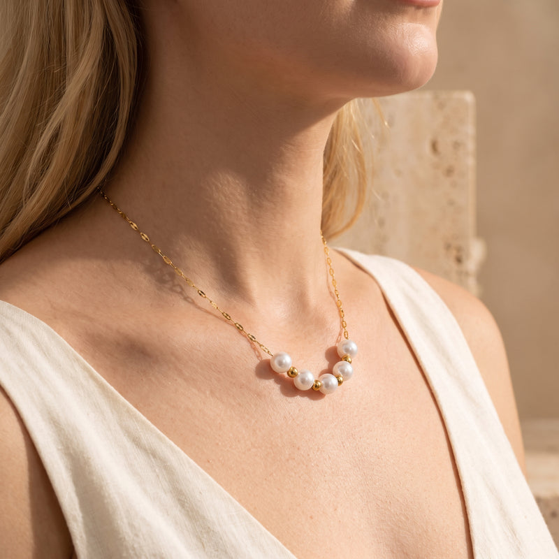 The Aura Pearl Station Necklace