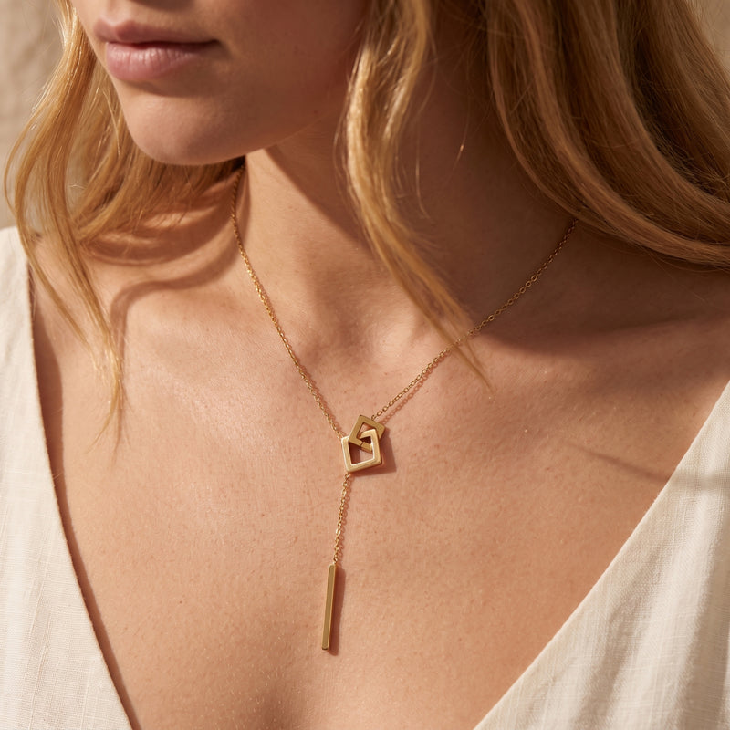 The Square Link Lariat Necklace