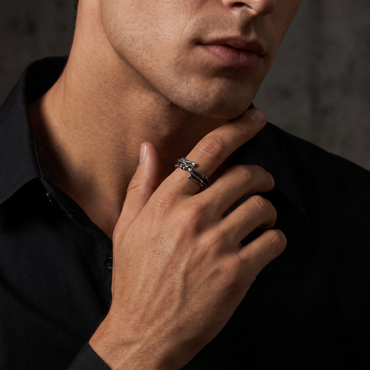 The Skeletal Open Band Ring