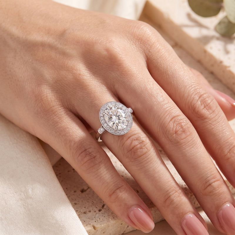 The Sovereign Oval Halo Ring