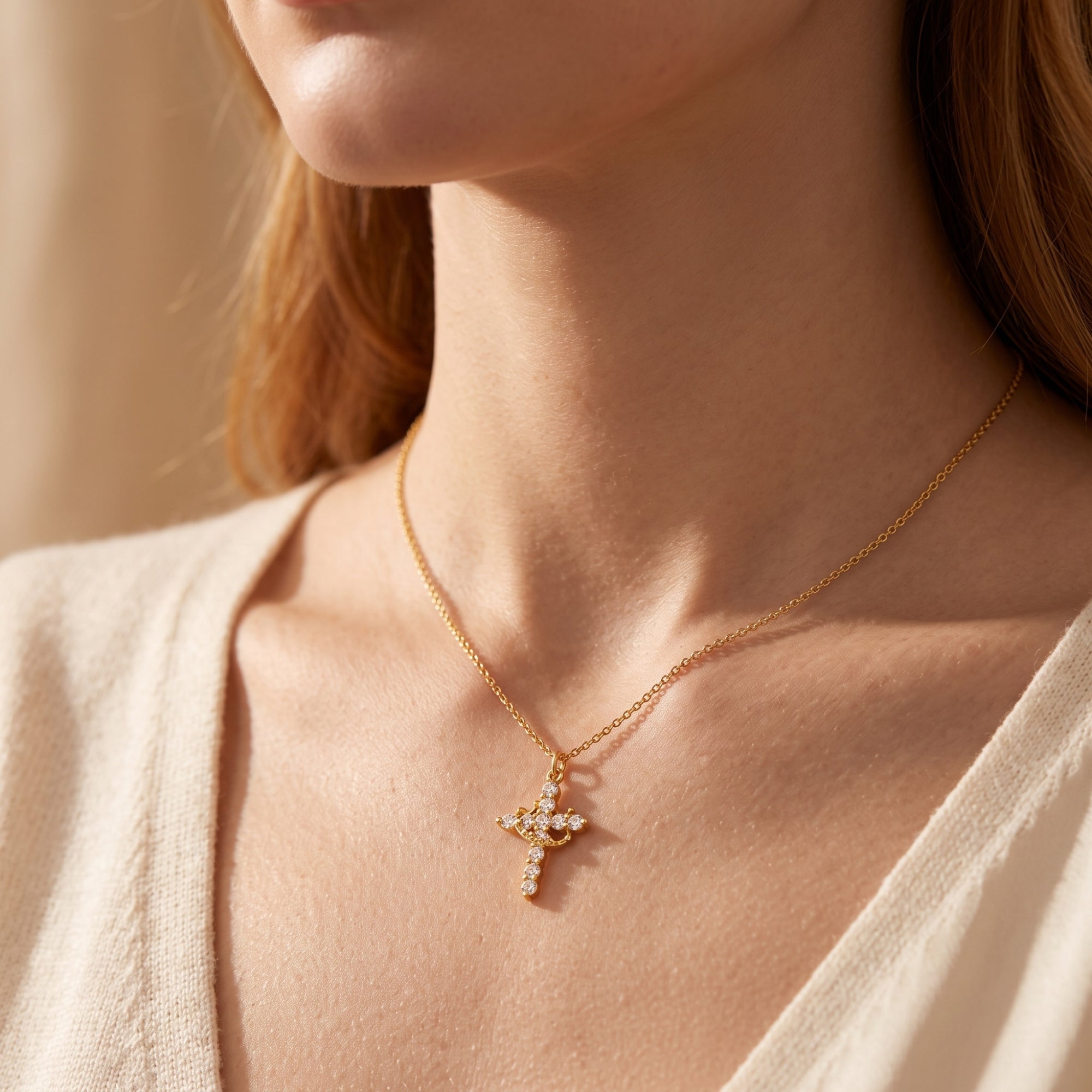The Regal Crown Cross Necklace