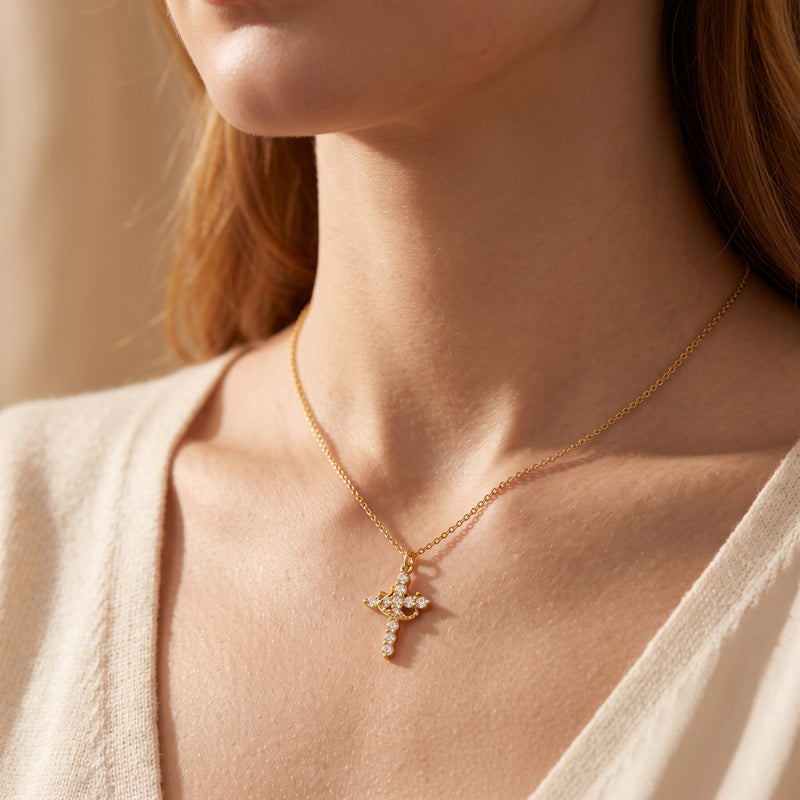 The Regal Crown Cross Necklace