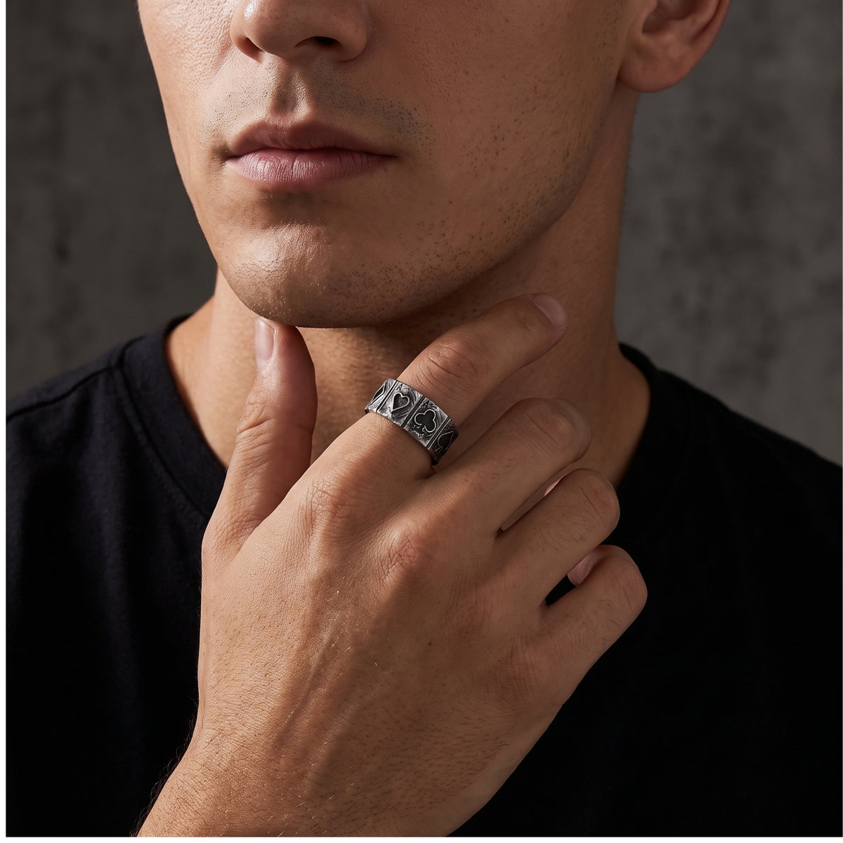 The Four Aces Open Band Ring