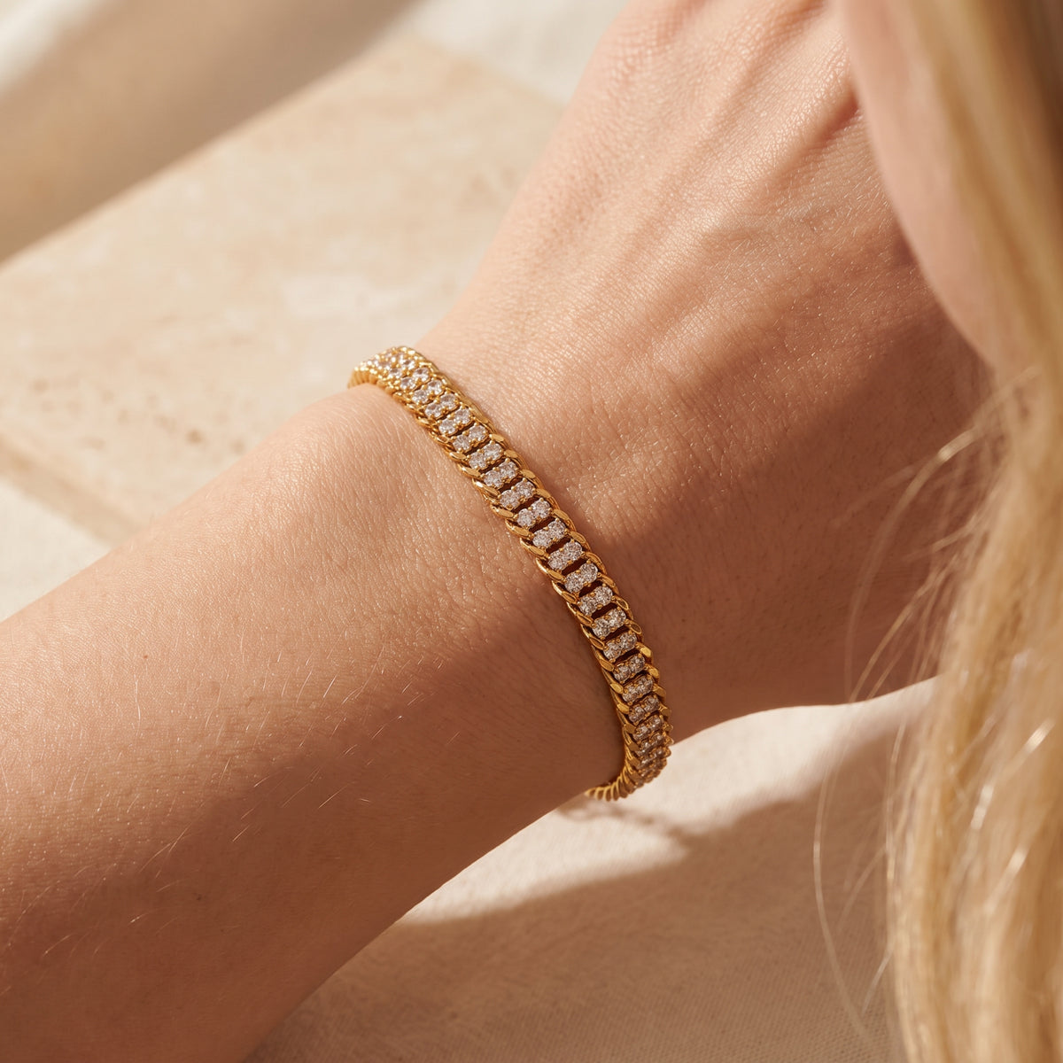 The Double-Row Pavé Link Bracelet