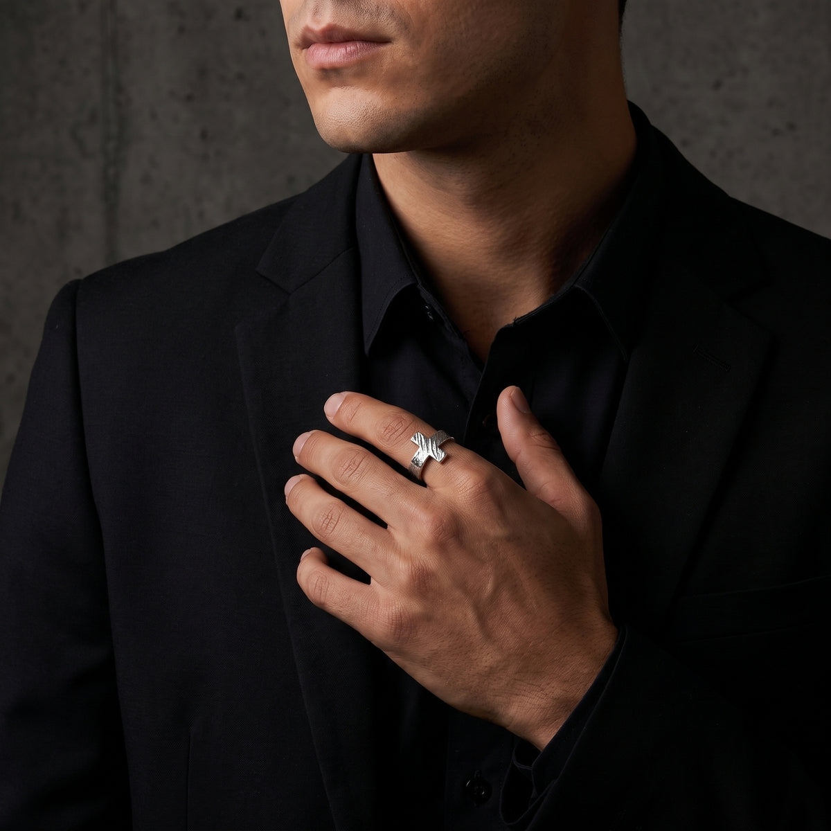 The Textured Cross Ring
