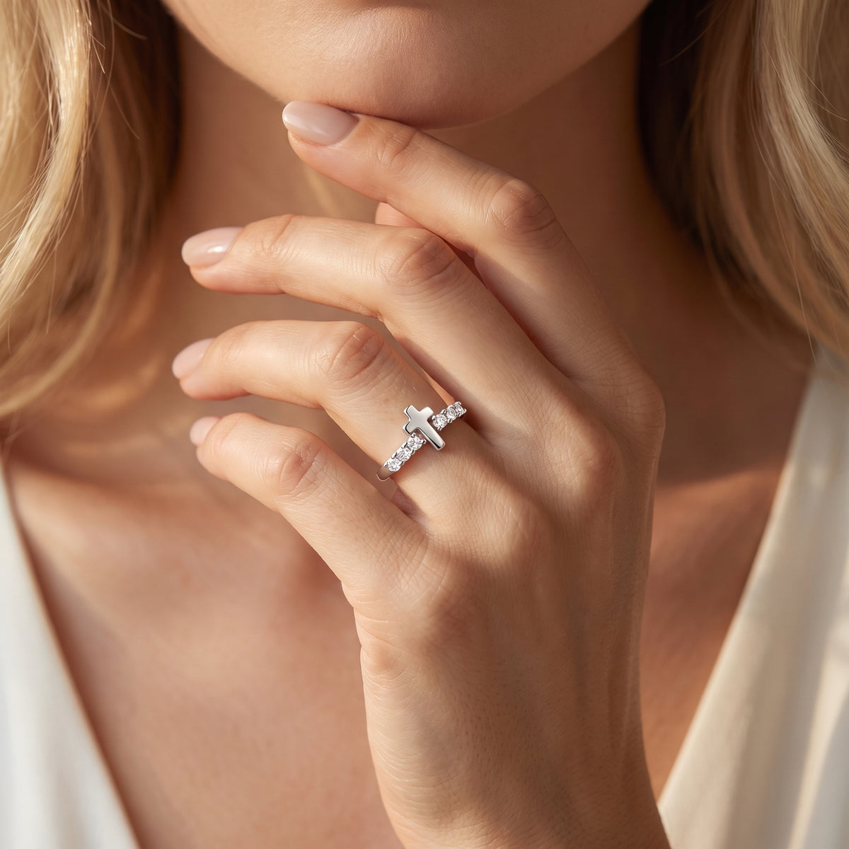 The Contoured Cross Ring