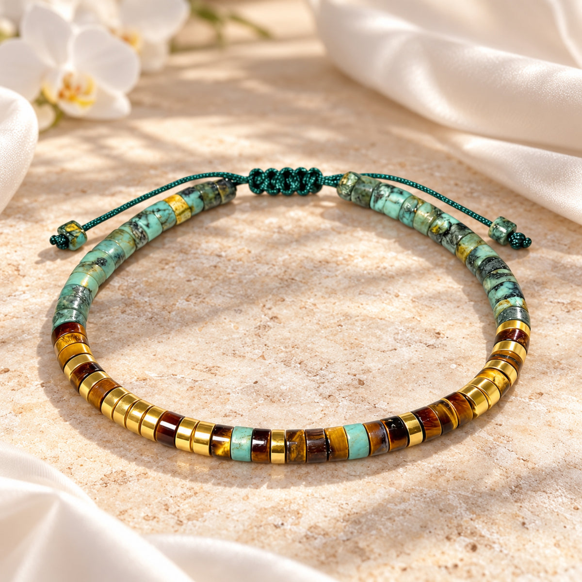 The Tiger Eye Morse Code Bracelet