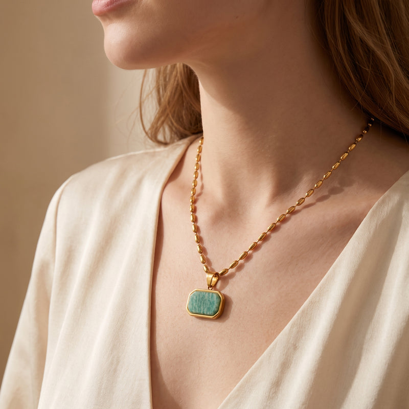 The Amazonite Pendant Necklace