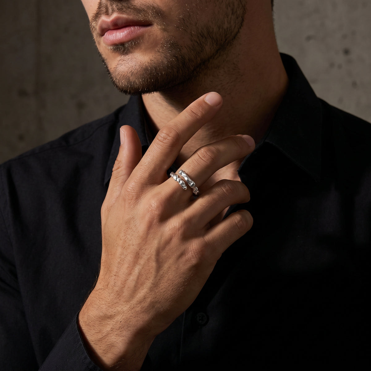 The Molten Texture Wrap Ring