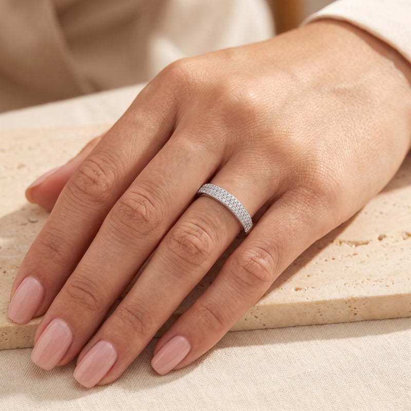 The Triple Pave Band Ring