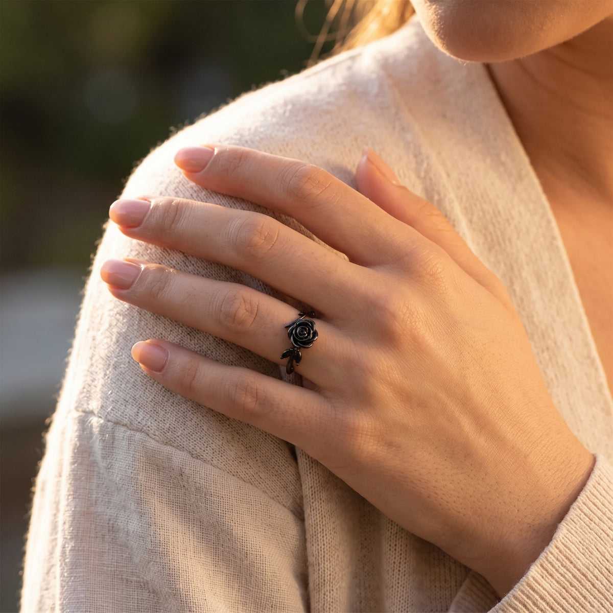 The Black Rose Vine Ring