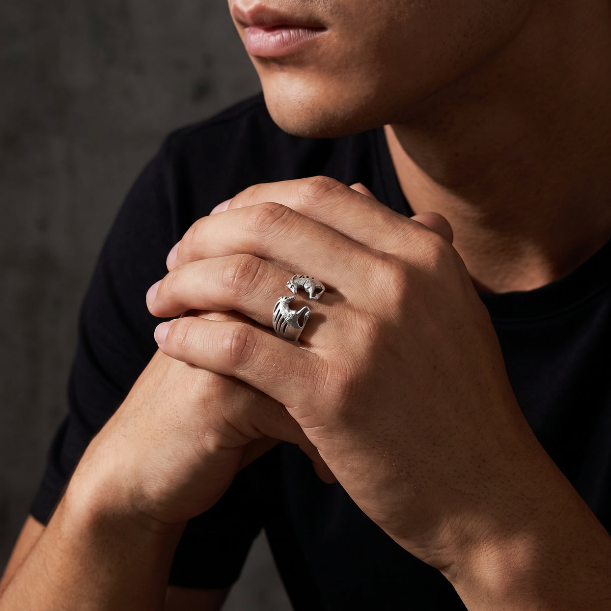 The Dual Horse Open Ring