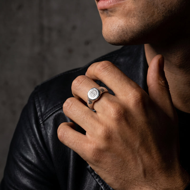 The Solar Spiral Signet Ring