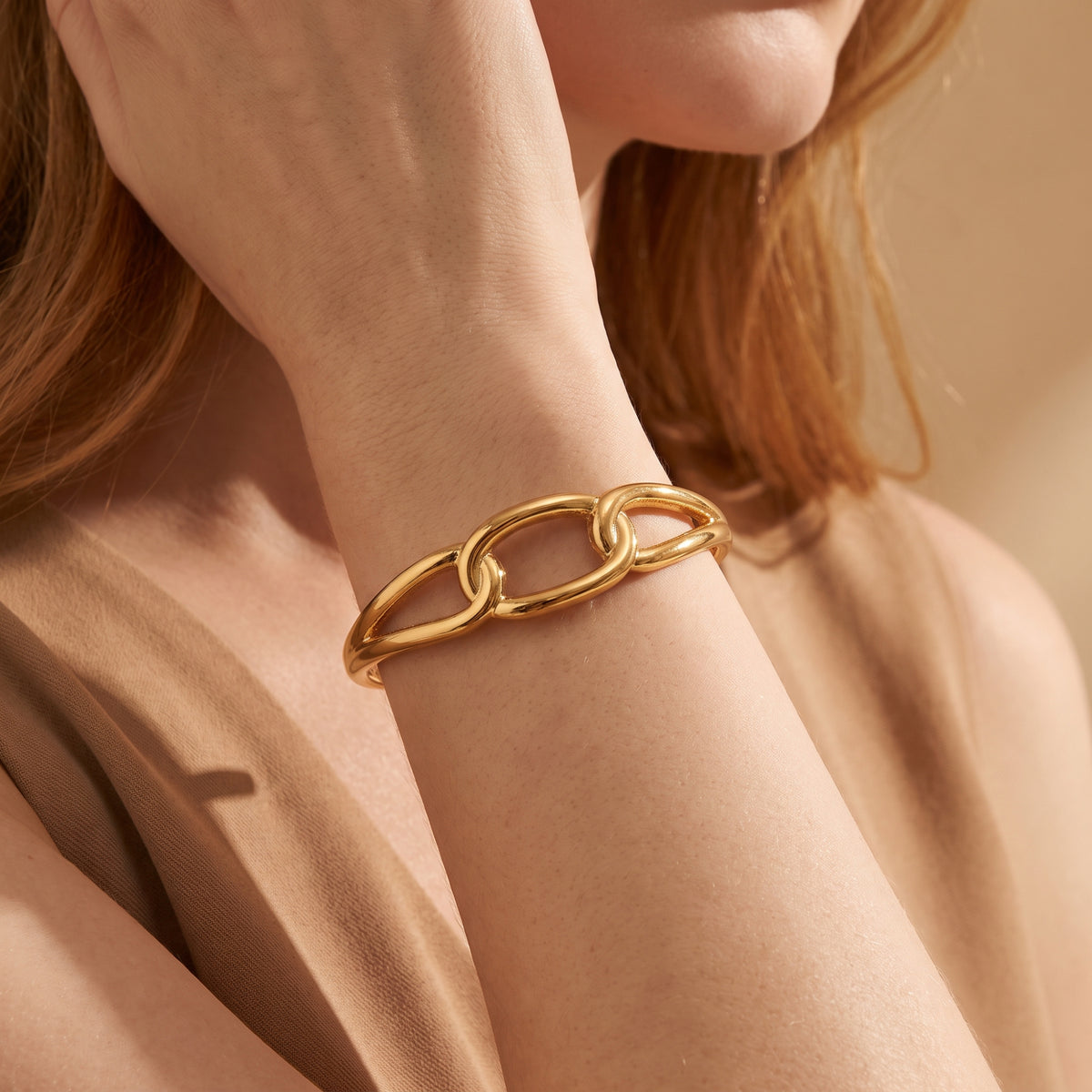 The Sculptural Link Cuff Bracelet