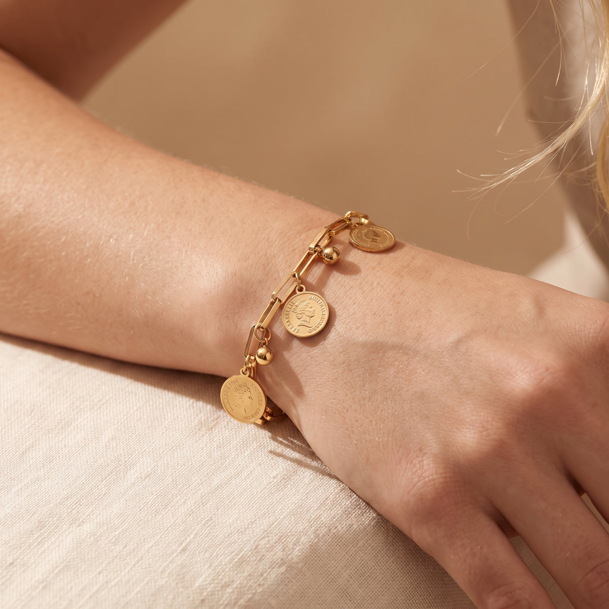 The Coin Charm Link Bracelet