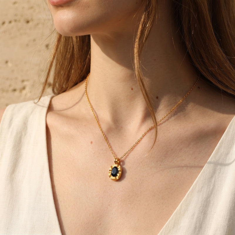 The Fluted Oval Medallion Necklace