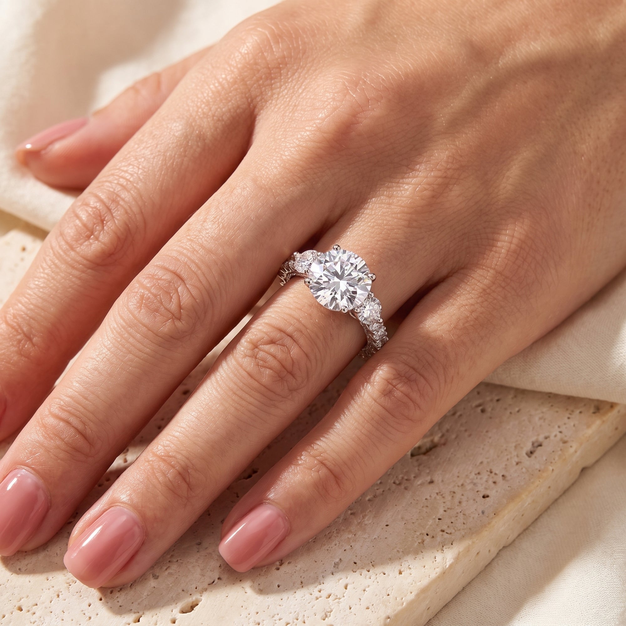 The Aria Three-Stone Ring