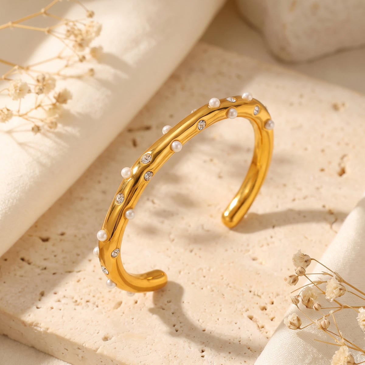 The Sculpted Pearl Cuff Bracelet