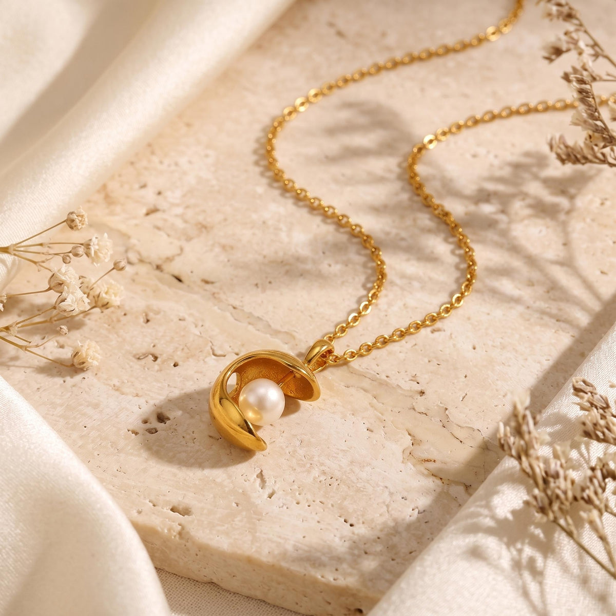 The Crescent Pearl Necklace