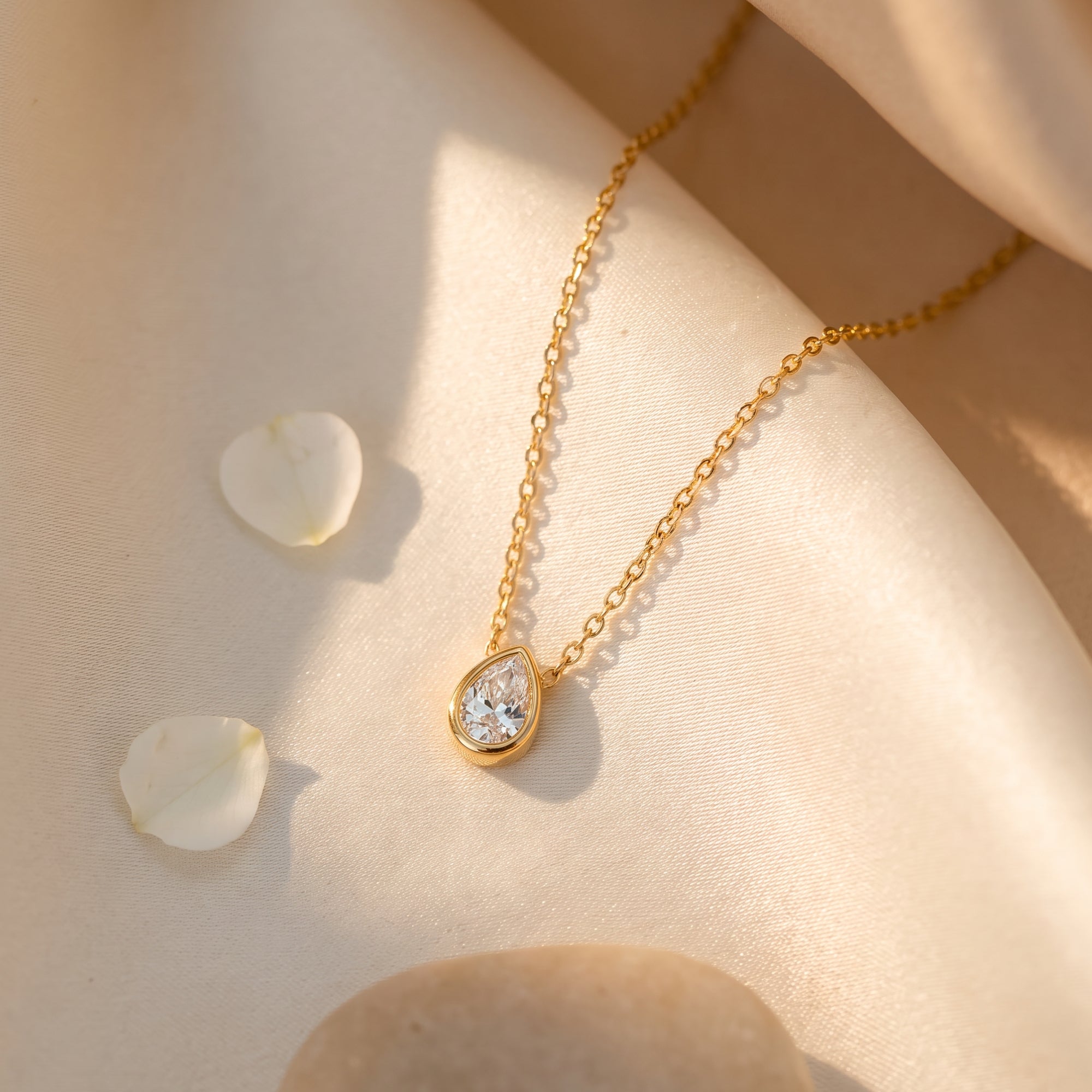 The Teardrop Bezel Necklace