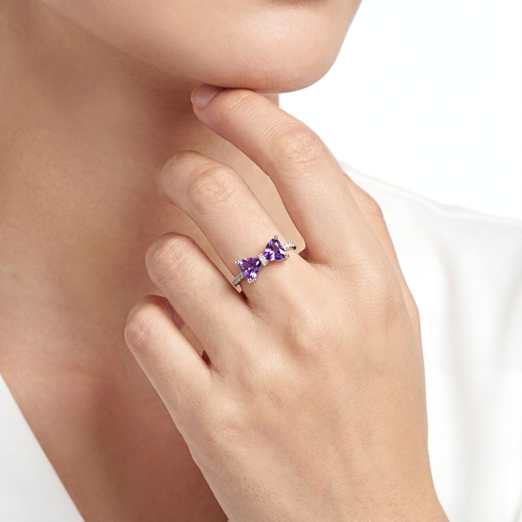 The Violette Bow Ring - S925 Sterling Silver