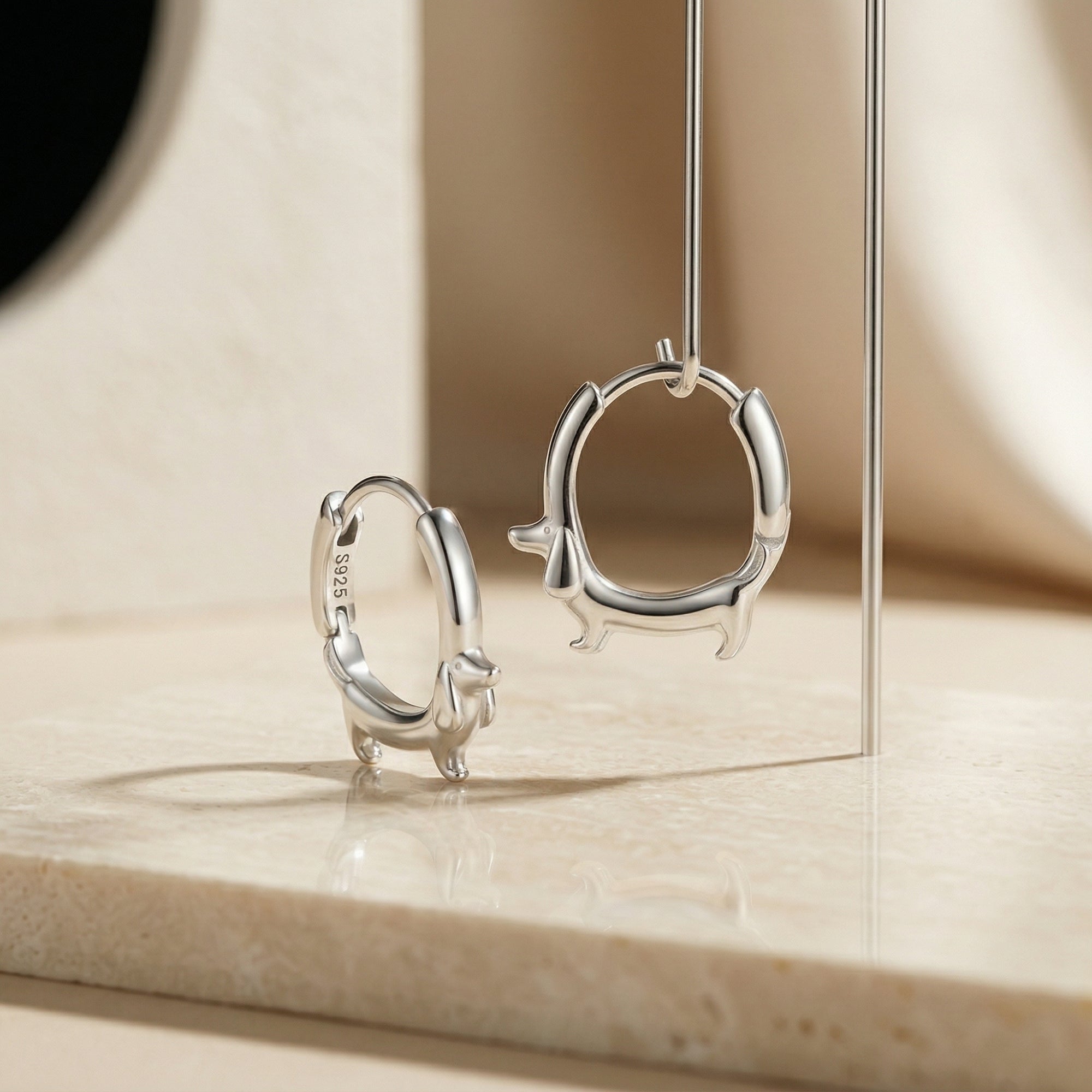 The 'Faithful Dachshund' Hoop Earrings