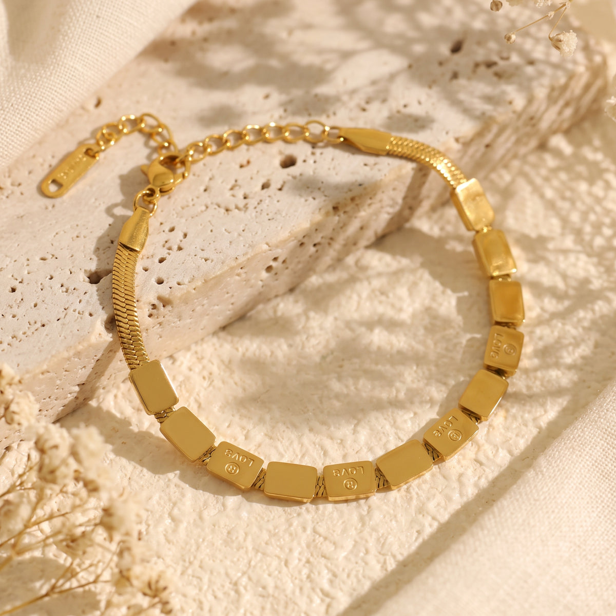 The Inscribed Tile Link Bracelet