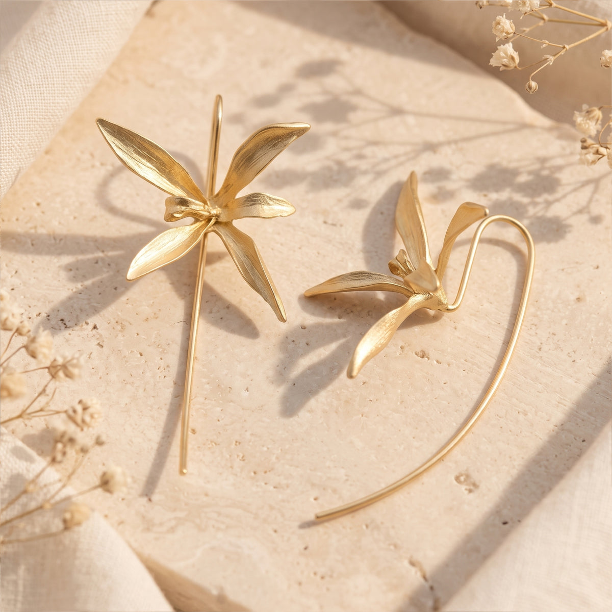 The Botanical Orchid Drop Earrings