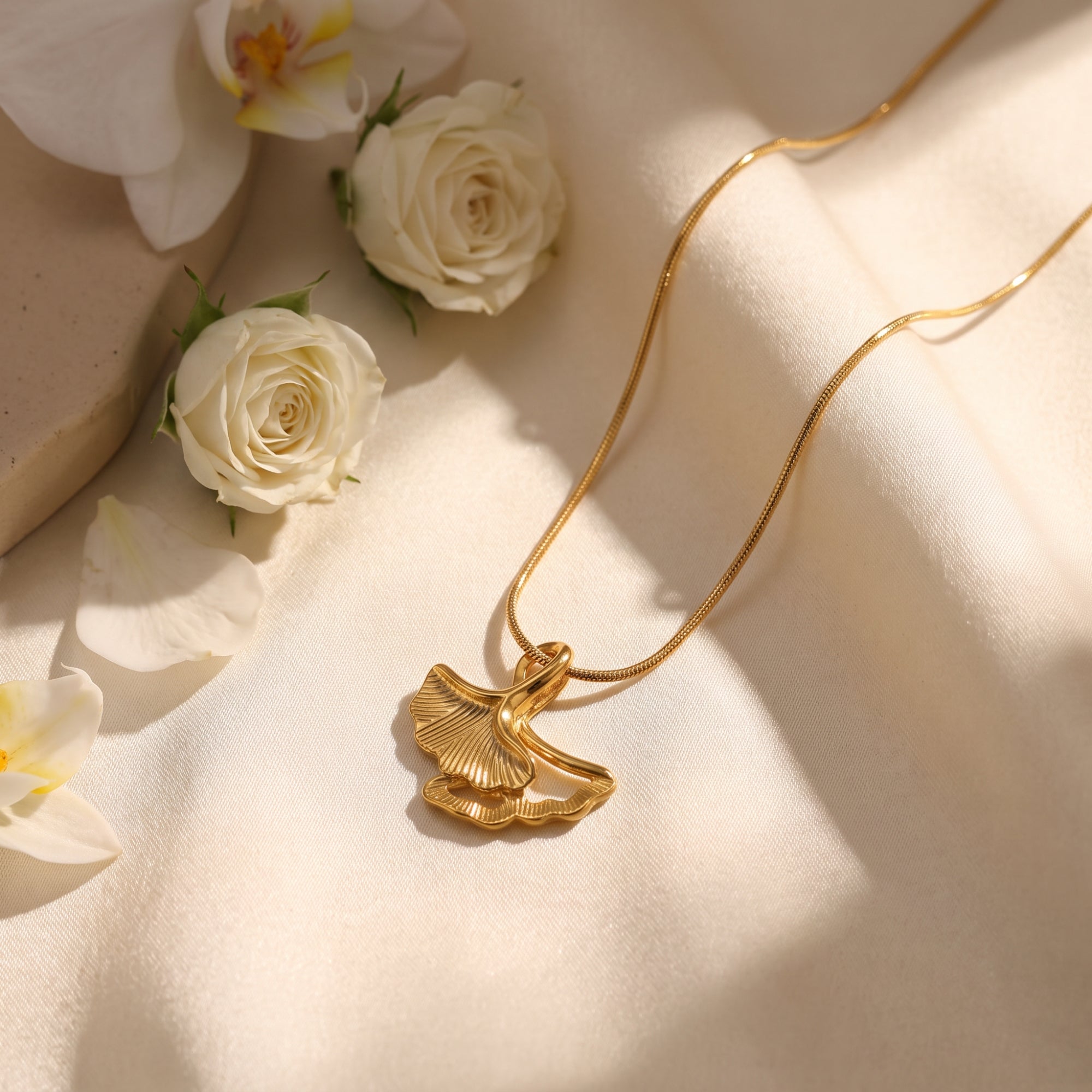 The Double Ginkgo Necklace