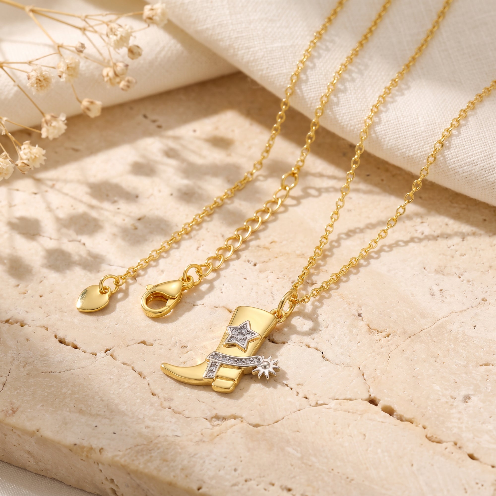 The Rodeo Star Boot Necklace