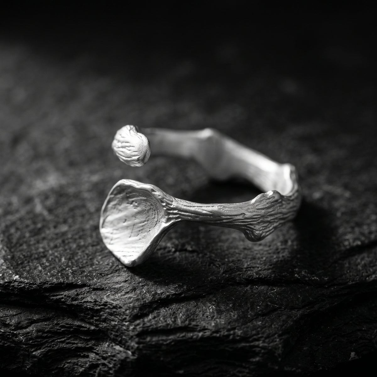 The Timber Bark Open Band Ring