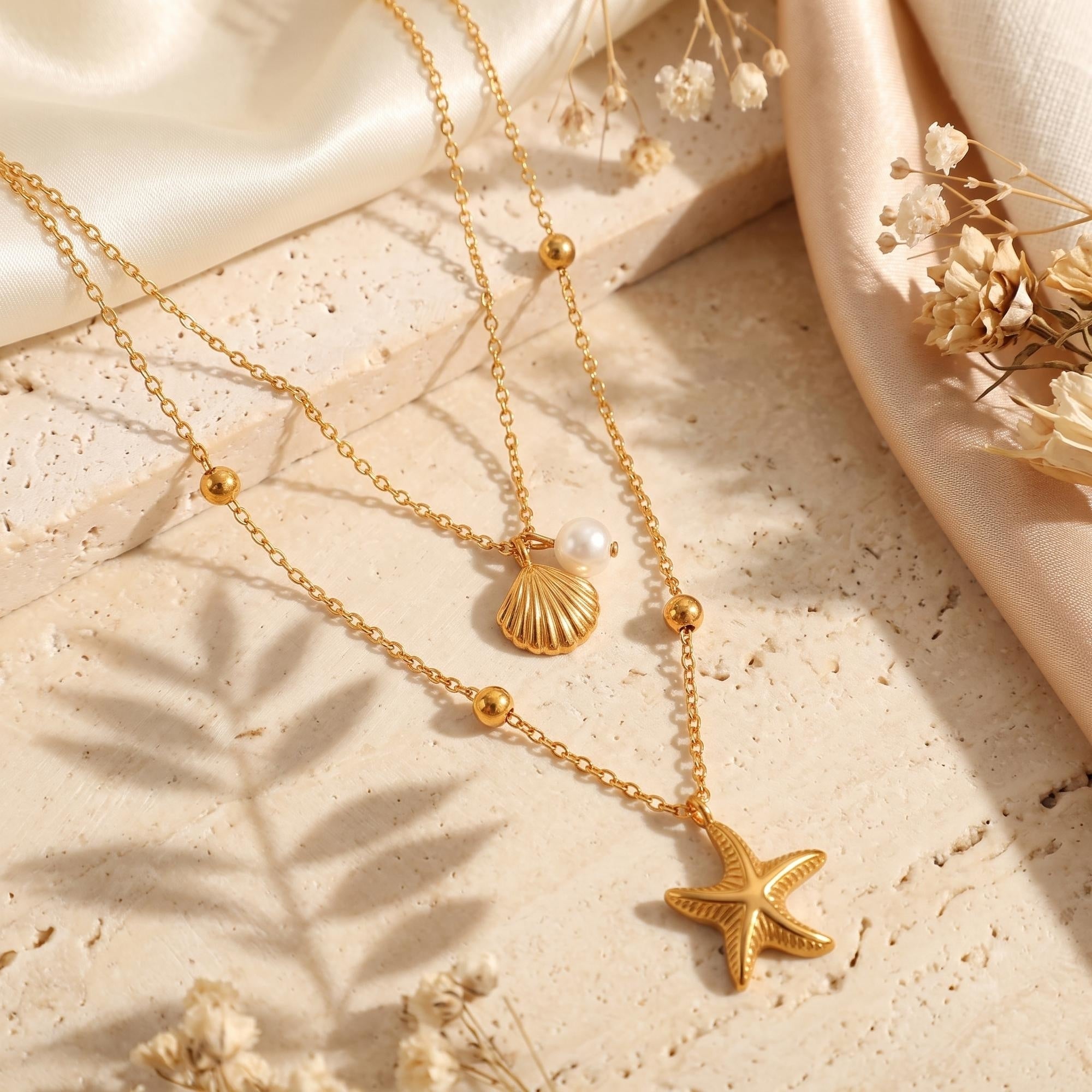The Starfish & Shell Layered Necklace