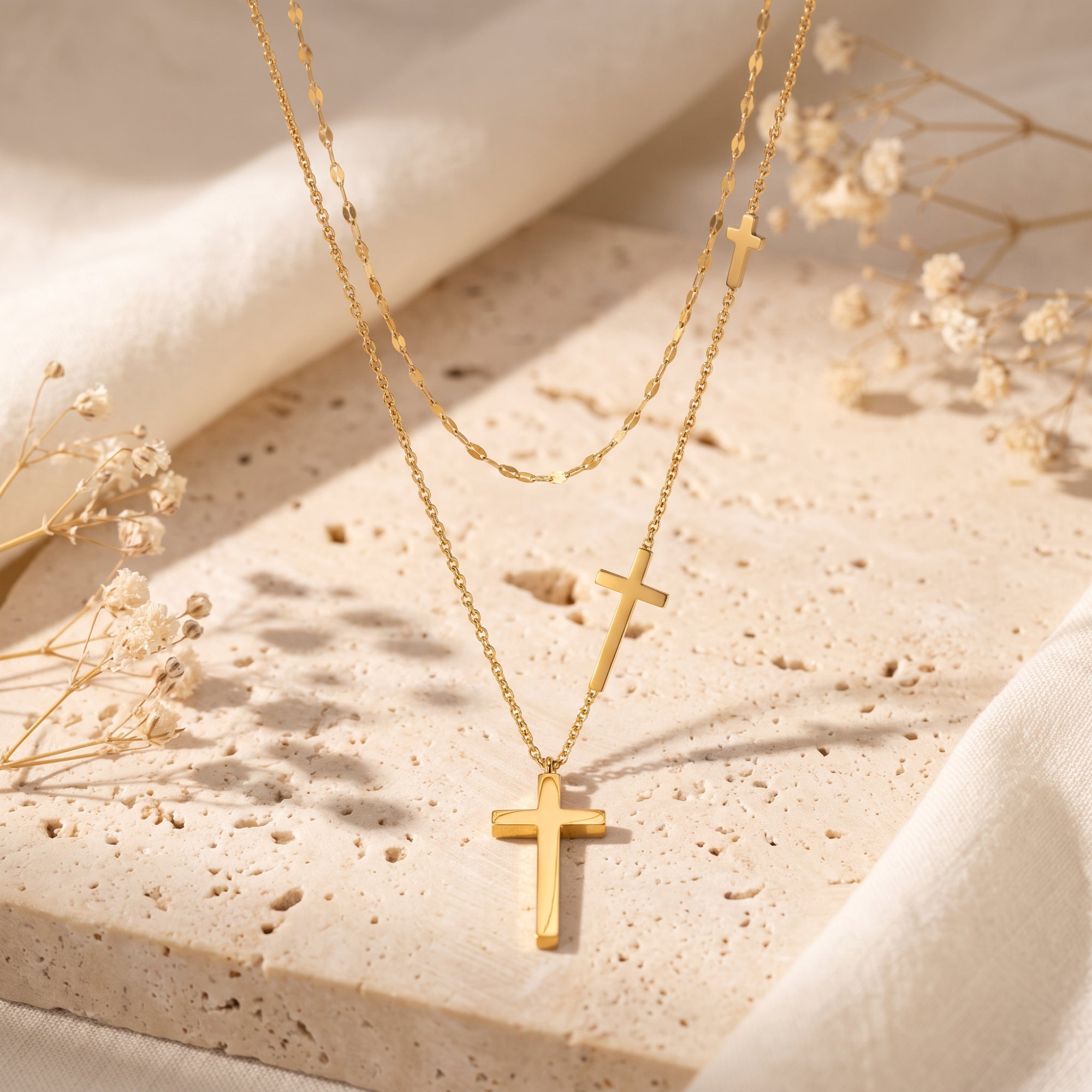 The Trinity Cross Layered Necklace