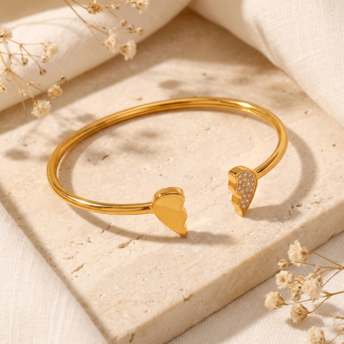 The Split Heart Cuff Bracelet