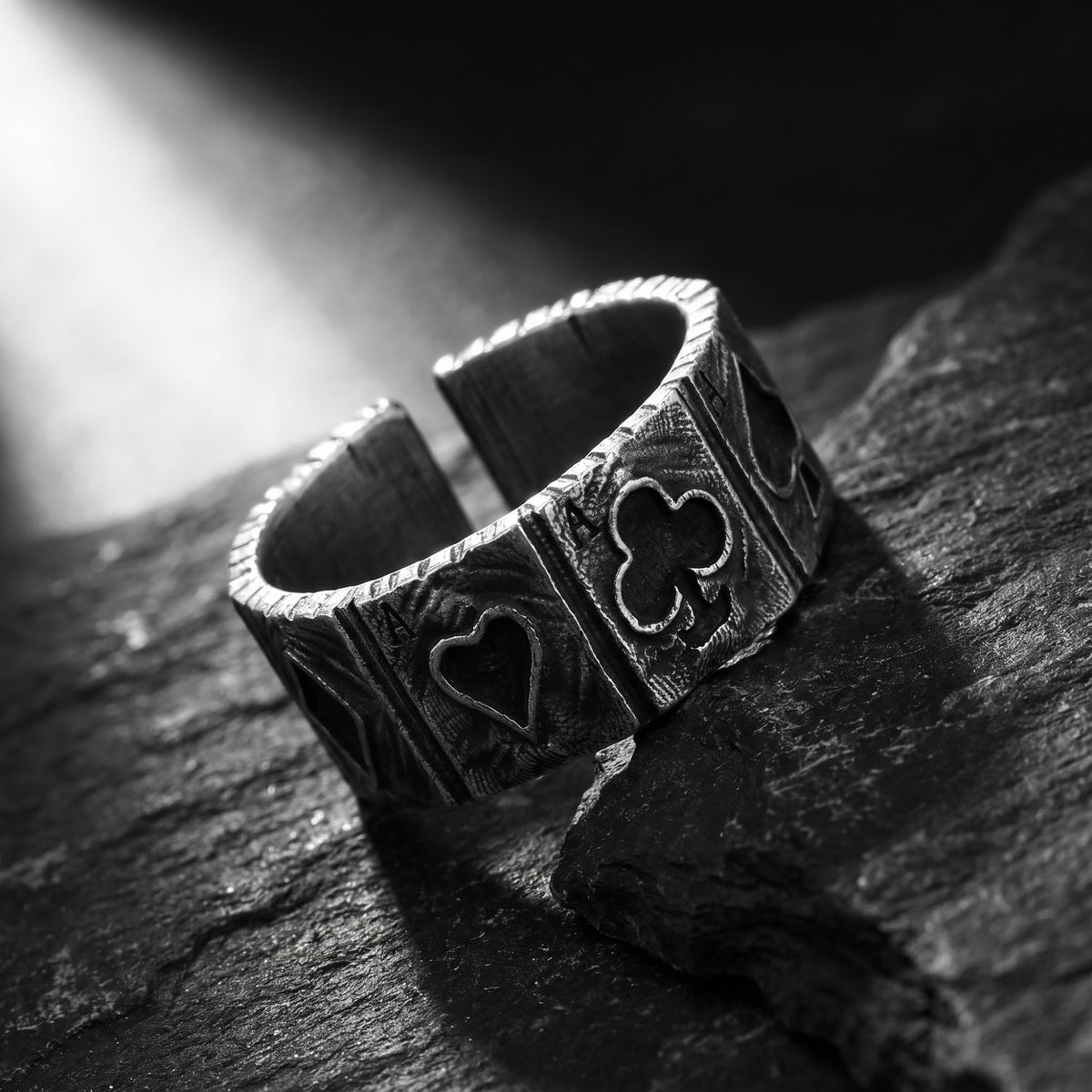 The Four Aces Open Band Ring