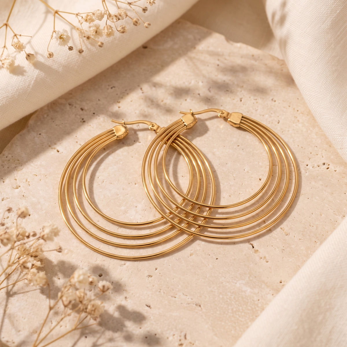 The Four-Ring Hoop Earrings
