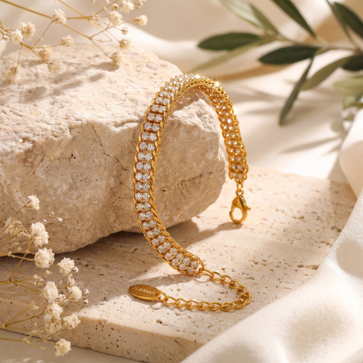 The Double-Row Pavé Link Bracelet